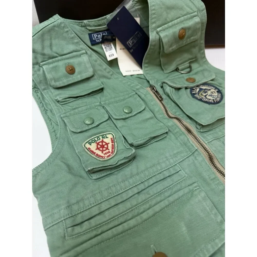 Polo Ralph Lauren Boys Size 6 Mint Green Key West Fishing Utility Vest NWT Rare